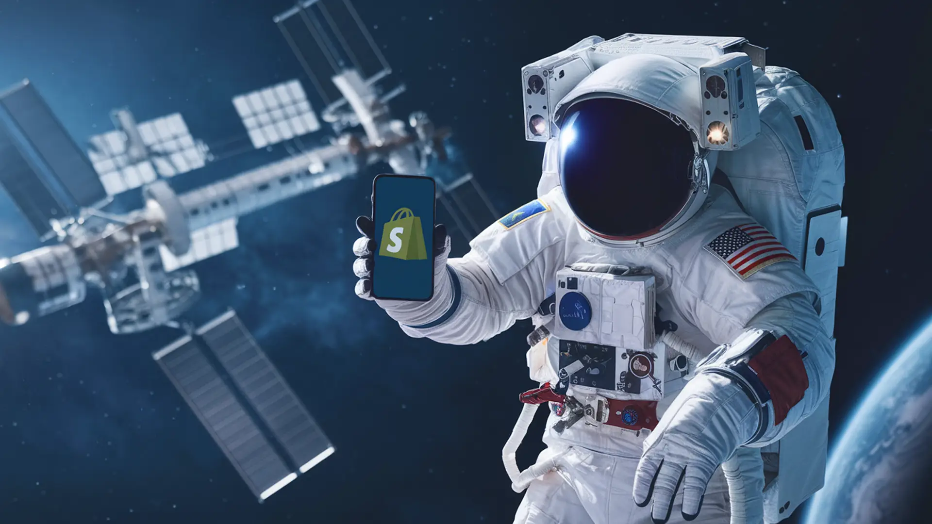 An astronaut Showing A Mobile Friendly Shopify store An astronaut Showing A Mobile Friendly Shopify store
